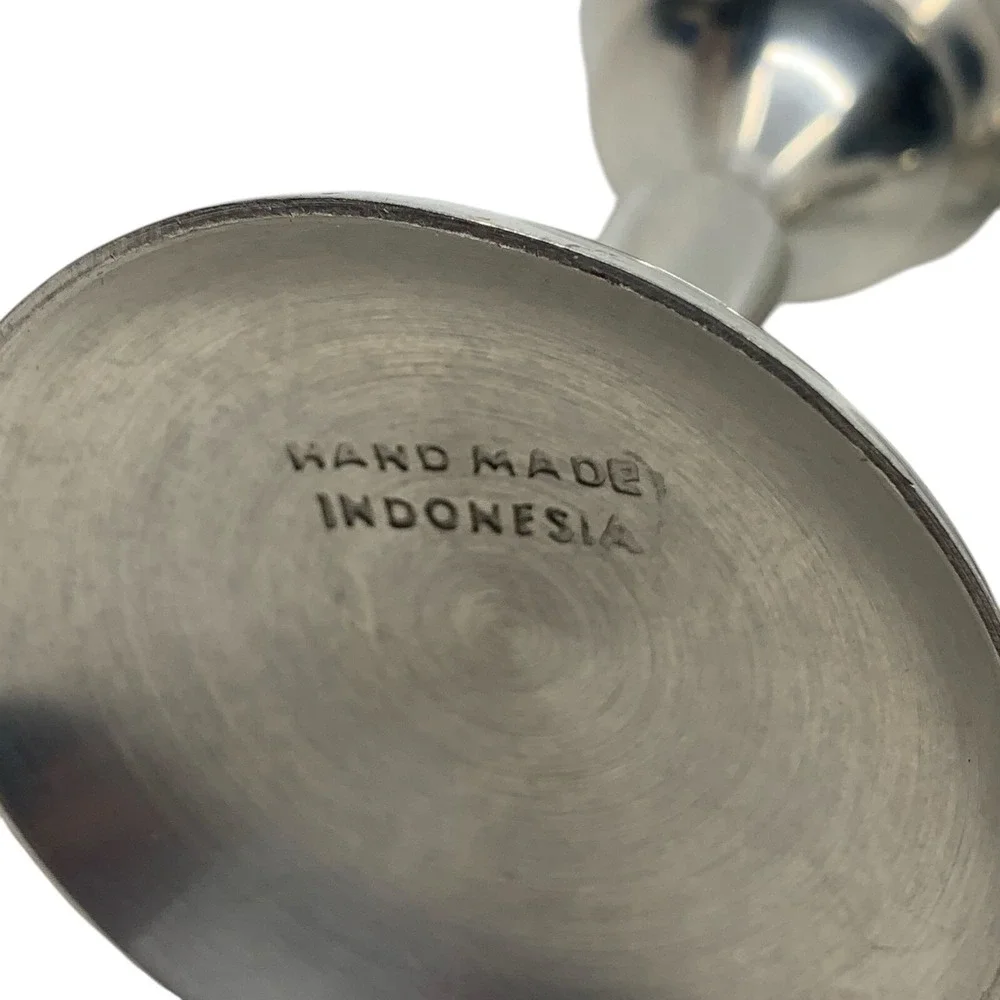 Indonesia Set of 2 Handmade‎ Hammered Wine Goblets 6